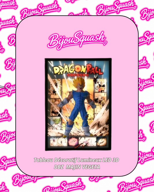 Tableau Décoratif Lumineux LED 3D  DBZ  MAJIN VEGETA