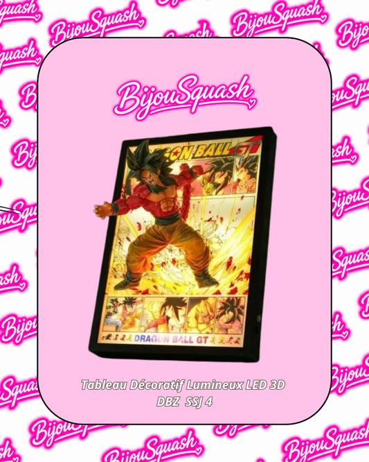Tableau Décoratif Lumineux LED 3D  DBZ Son Goku SSJ4